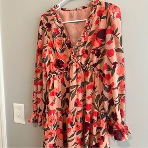 Blencot Floral Deep V Maxi Dress Small
